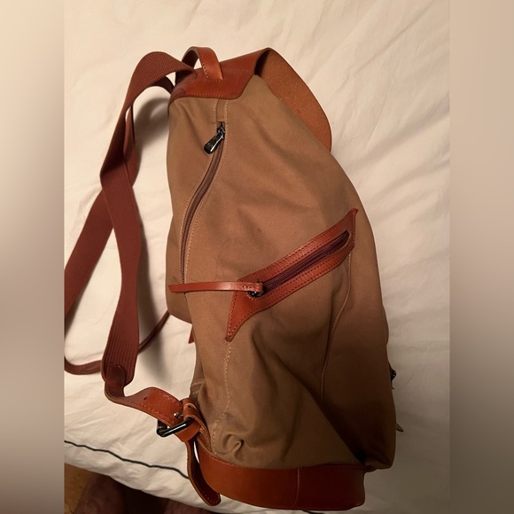 Longchamp canvas and leather backpack - Picture 2 of 3
